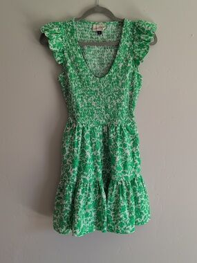 Universal Thread Green Floral Smocked Dress